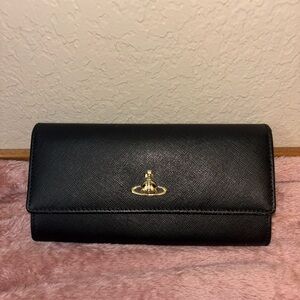 Vivienne Westwood Black Wallet with Iconic Orb Logo